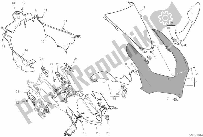 Tutte le parti per il Cuffia del Ducati Superbike Panigale V4 1100 2020